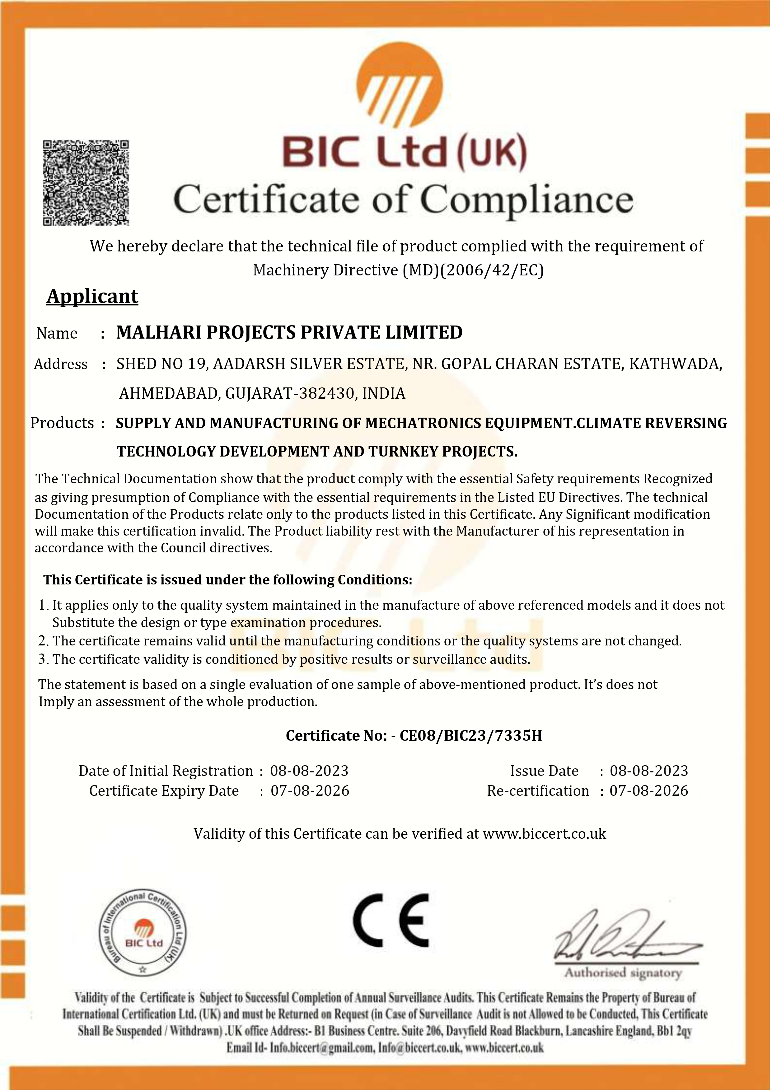 CE Certificate