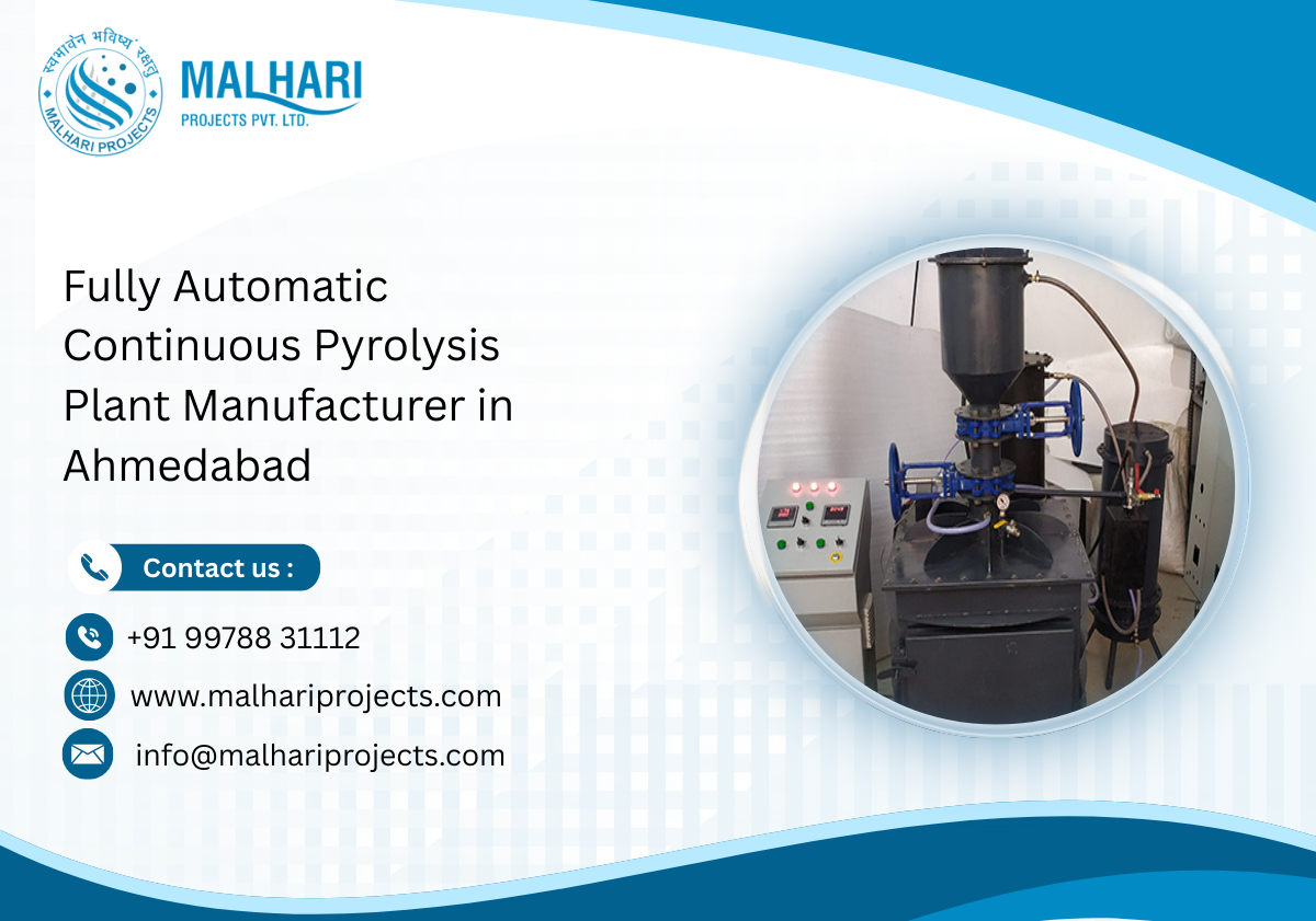 Fully Automatic Continuous Pyrolysis Plant Manufacturer in Ahmedabad